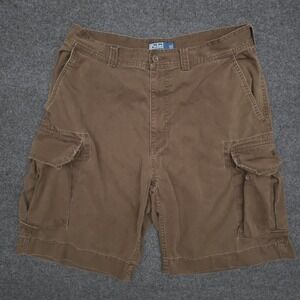 Polo Ralph Lauren Mens Size 34 Chocolate Brown Cargo Utility Shorts Vintage
